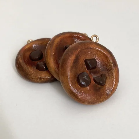 Handmade cookie-shaped clay worry stones